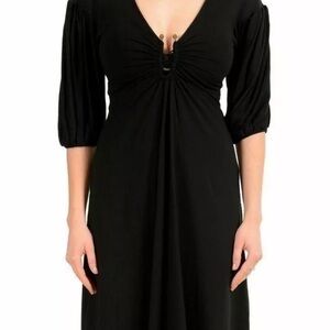 Elegant Black Dress with V-Neck